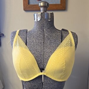 NWT Victoria's Secret Incredible Lightly Lined Plunge Bra Yellow Color Lace 36DD